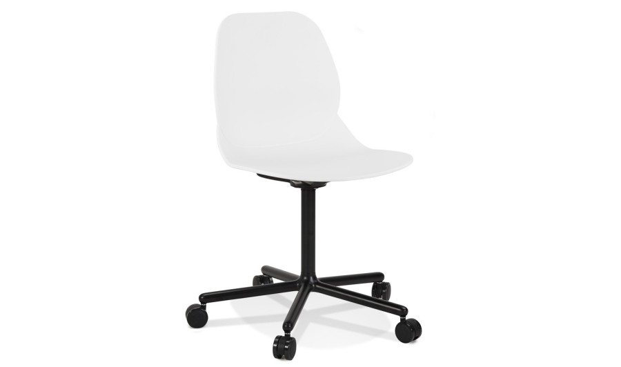 OC00810WHBL 5404028341872 Chaise de bureau moderne MAGELLAN blanche sur roulettes