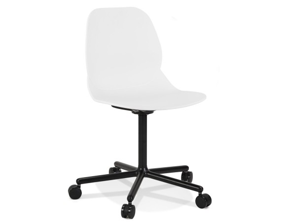 OC00810WHBL 5404028341872 Chaise de bureau moderne MAGELLAN blanche sur roulettes