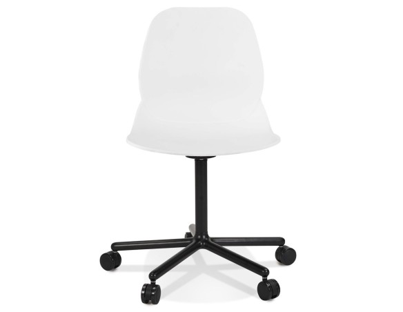 Chaise de bureau moderne MAGELLAN blanche sur roulettes