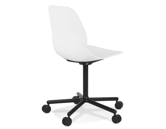 Chaise de bureau moderne MAGELLAN blanche sur roulettes