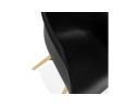 Chaise avec accoudoirs MELIS noire avec pieds en métal et bois naturel