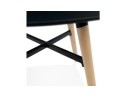 Chaise avec accoudoirs MELIS noire avec pieds en métal et bois naturel