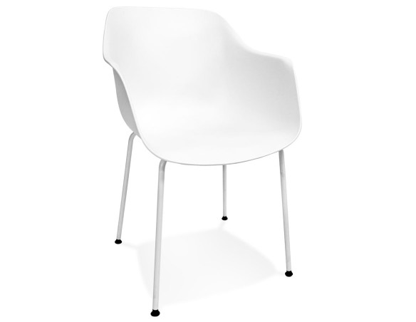 AC04300WH 5404028348369 Chaise intérieur / extérieur BACHO blanche avec accoudoirs
