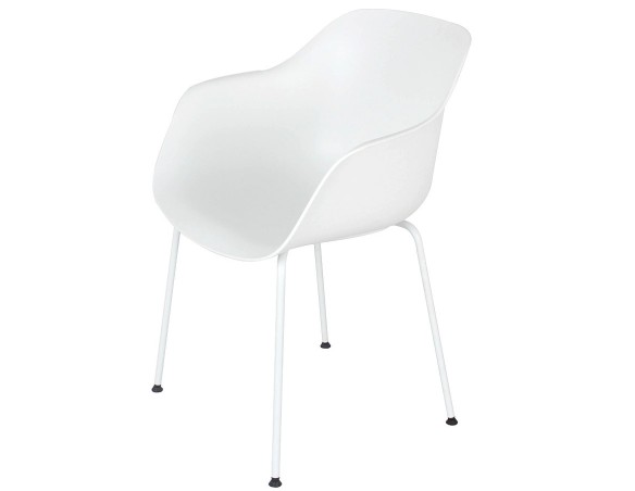 Chaise intérieur / extérieur BACHO blanche avec accoudoirs