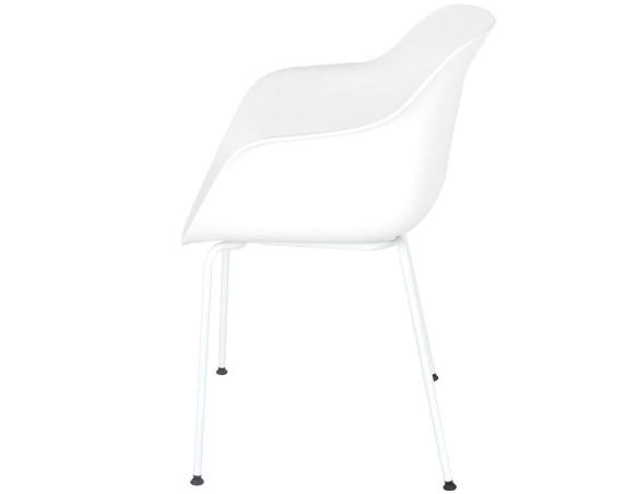Chaise intérieur / extérieur BACHO blanche avec accoudoirs