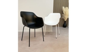 AC04310BL 5404028348383 Chaise intérieur / extérieur BACHO noire avec accoudoirs