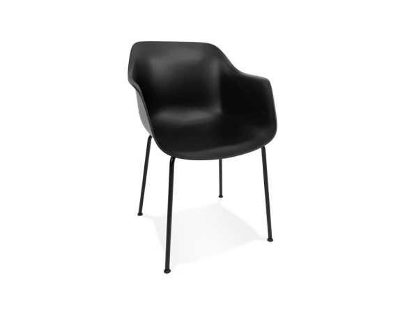 Chaise intérieur / extérieur BACHO noire avec accoudoirs