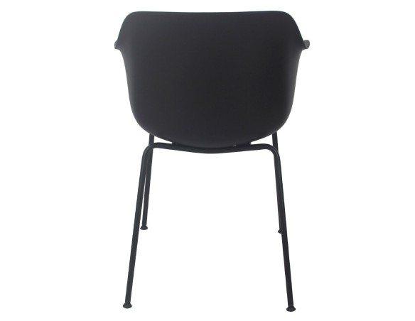 Chaise intérieur / extérieur BACHO noire avec accoudoirs