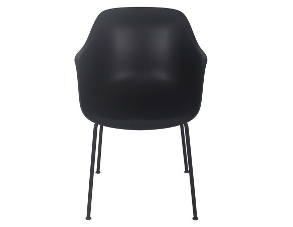 Chaise intérieur / extérieur BACHO noire avec accoudoirs