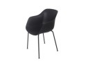Chaise intérieur / extérieur BACHO noire avec accoudoirs