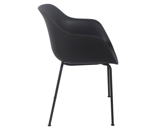 Chaise intérieur / extérieur BACHO noire avec accoudoirs