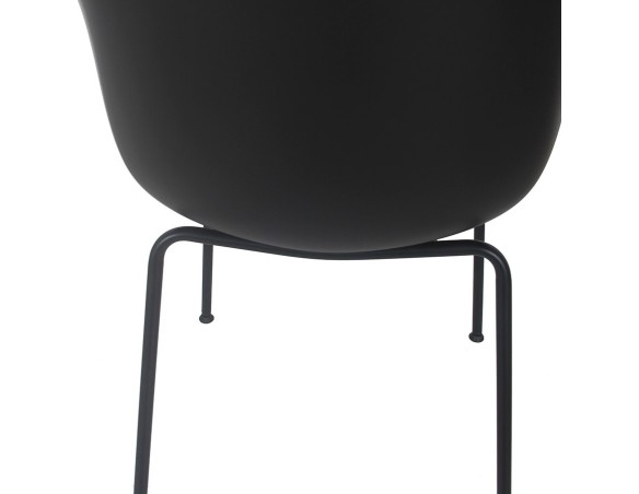 Chaise intérieur / extérieur BACHO noire avec accoudoirs