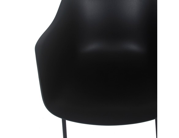 Chaise intérieur / extérieur BACHO noire avec accoudoirs