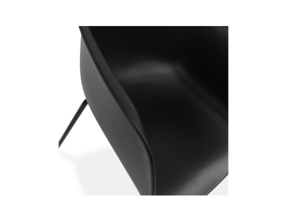 Chaise intérieur / extérieur BACHO noire avec accoudoirs