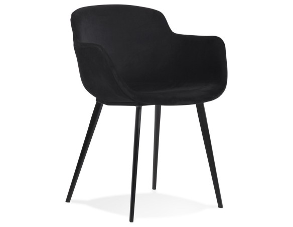 AC03390BLBL 5404028300985 Chaise avec accoudoirs ARMADA en velours noir