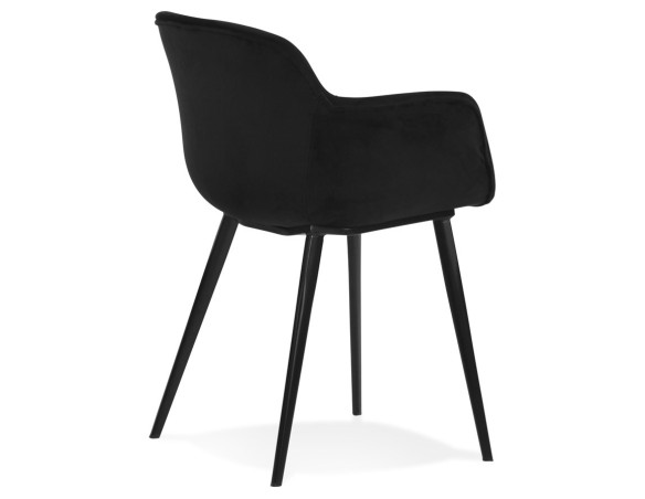 Chaise avec accoudoirs ARMADA en velours noir