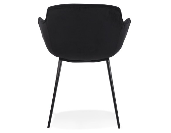 Chaise avec accoudoirs ARMADA en velours noir