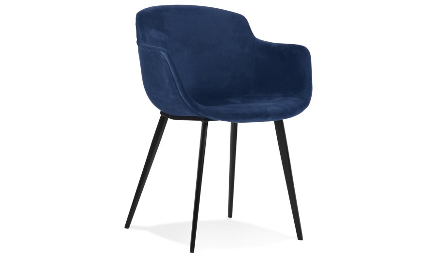 AC03400BUBL 5404028301005 Chaise avec accoudoirs ARMADA en velours bleu