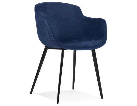 AC03400BUBL 5404028301005 Chaise avec accoudoirs ARMADA en velours bleu