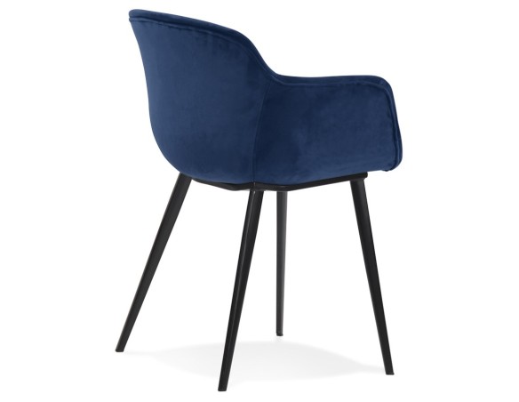 Chaise avec accoudoirs ARMADA en velours bleu