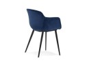 Chaise avec accoudoirs ARMADA en velours bleu