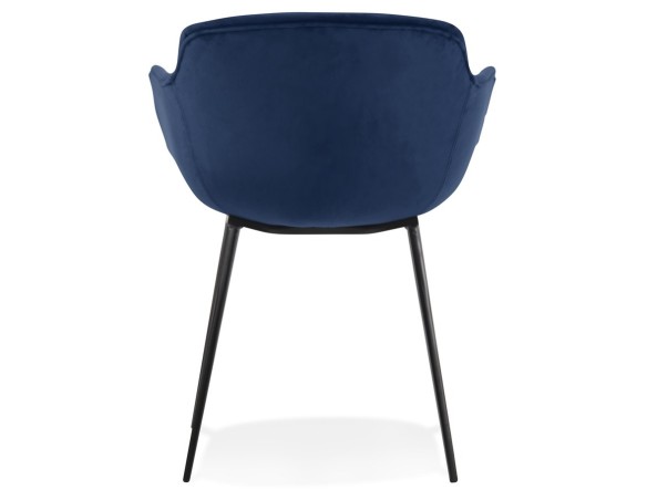 Chaise avec accoudoirs ARMADA en velours bleu