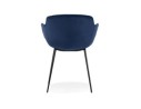 Chaise avec accoudoirs ARMADA en velours bleu