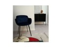 Chaise avec accoudoirs ARMADA en velours bleu