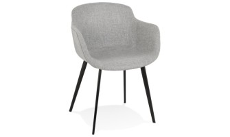 AC03410LGBL 5404028301029 Chaise avec accoudoirs RIGA en tissu gris clair
