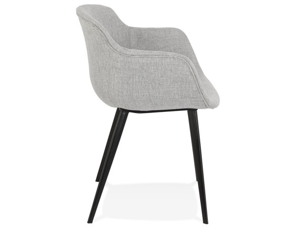 Chaise avec accoudoirs RIGA en tissu gris clair