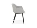Chaise avec accoudoirs RIGA en tissu gris clair