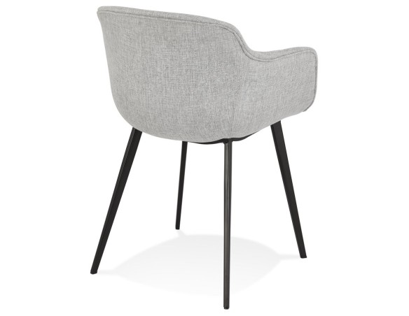 Chaise avec accoudoirs RIGA en tissu gris clair
