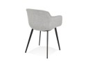 Chaise avec accoudoirs RIGA en tissu gris clair