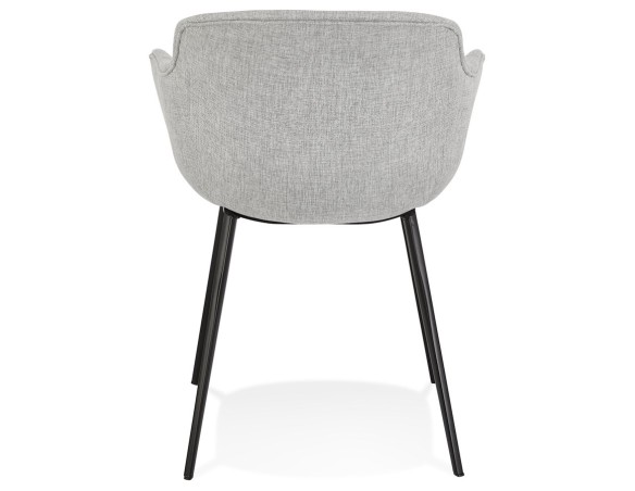 Chaise avec accoudoirs RIGA en tissu gris clair