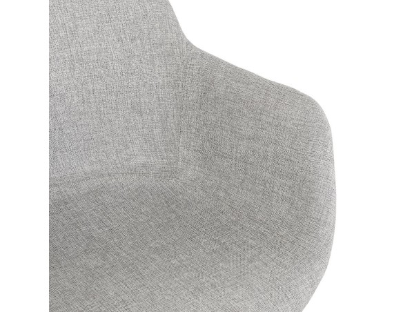 Chaise avec accoudoirs RIGA en tissu gris clair