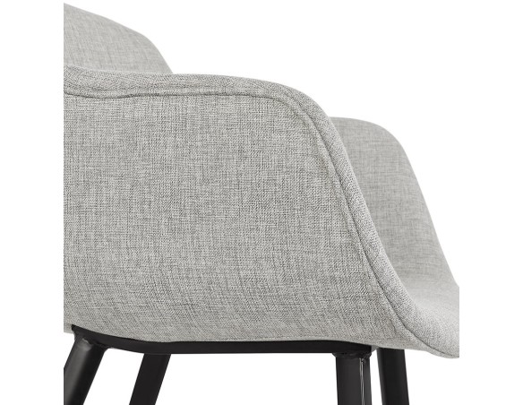 Chaise avec accoudoirs RIGA en tissu gris clair