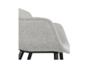 Chaise avec accoudoirs RIGA en tissu gris clair