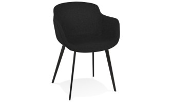 AC03420BLBL 5404028301043 Chaise avec accoudoirs RIGA en tissu noir