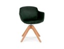 AC03700GENA 5404028313565 Chaise avec accoudoirs BERNI en velours vert et pieds en bois naturel