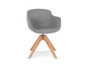 AC03740LGNA 5404028313640 Chaise avec accoudoirs AMOS en tissu gris et pieds en bois naturel