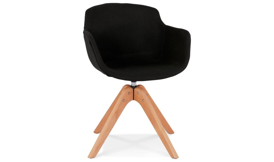 AC03750BLNA 5404028313664 Chaise avec accoudoirs AMOS en tissu noir et pieds en bois naturel AC03750BLNA 5404028313664 Chaise avec accoudoirs AMOS en tissu noir et pieds en bois naturel