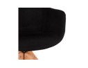 Chaise avec accoudoirs AMOS en tissu noir et pieds en bois naturel