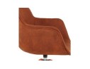 Chaise avec accoudoirs MARTIN en microfibre brune et pieds en bois naturel