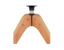 Chaise avec accoudoirs MARTIN en microfibre brune et pieds en bois naturel