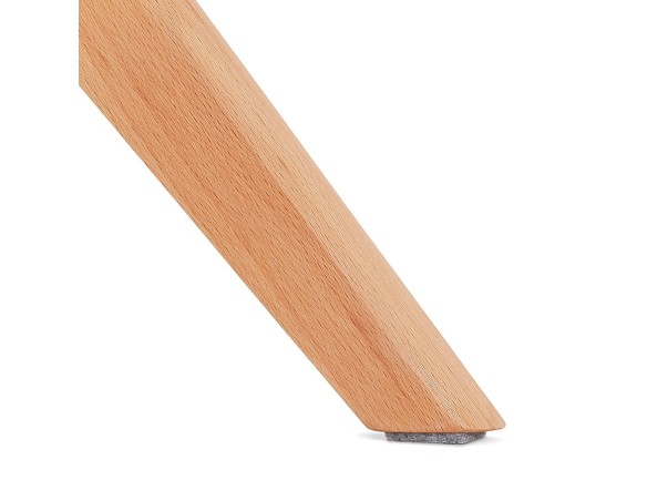 Chaise avec accoudoirs MARTIN en microfibre brune et pieds en bois naturel