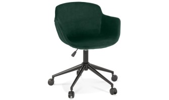 AC03840GEBL 5404028317792 Chaise de bureau ROLLING en velours vert sur roulettes