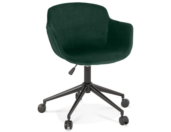 AC03840GEBL 5404028317792 Chaise de bureau ROLLING en velours vert sur roulettes