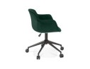Chaise de bureau ROLLING en velours vert sur roulettes
