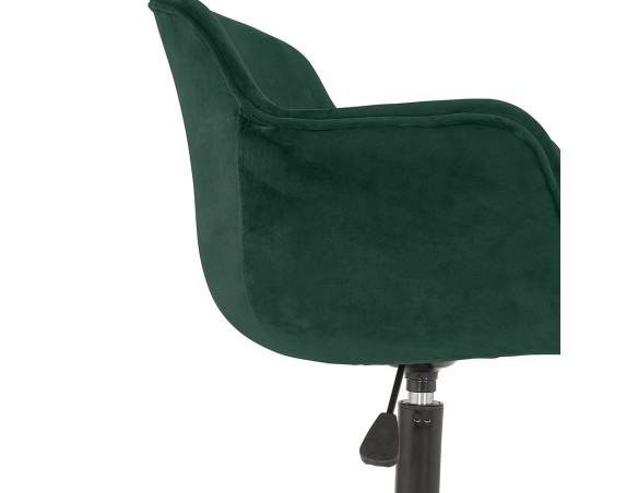 Chaise de bureau ROLLING en velours vert sur roulettes