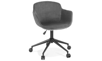 AC03850GRBL 5404028317815 Chaise de bureau ROLLING en velours gris sur roulettes